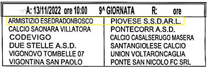 9^ Giornata Armistizio Esedra don Bosco Padova Allievi Provinciali U17 Girone C SS 2022-2023 gare